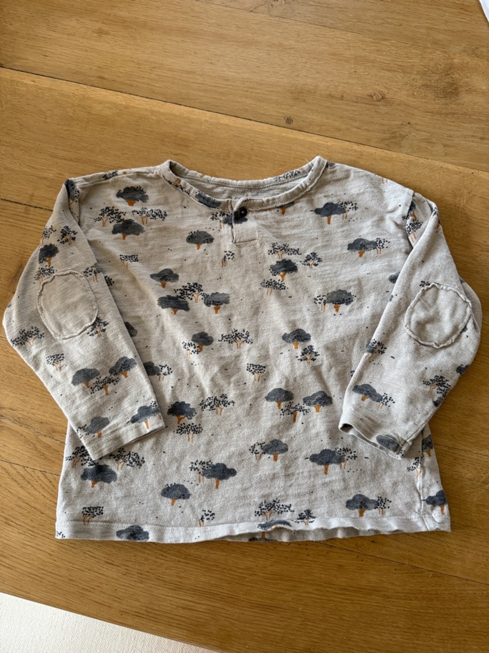 Play Up 36m Kids Long-Sleeve Tree Print Top - Gray